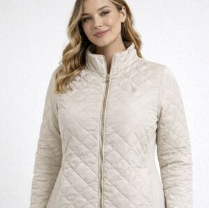 U.S. Polo Assn. Women's Light Tan Quilted Puffer Jacket